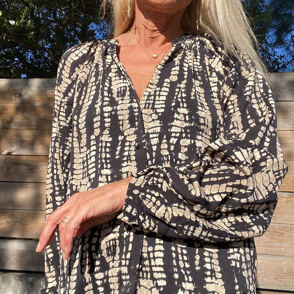 chemise manche longue col v