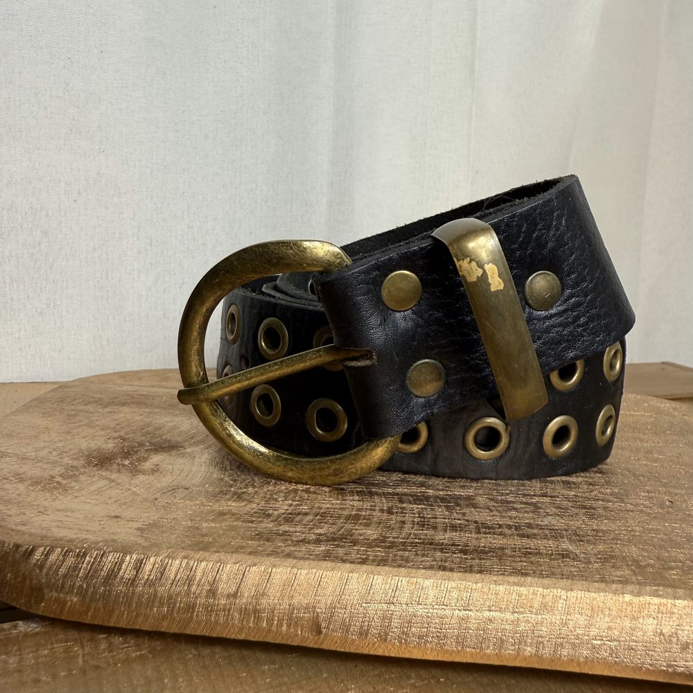 ceinture cuir noir femme avec œillet pour jean