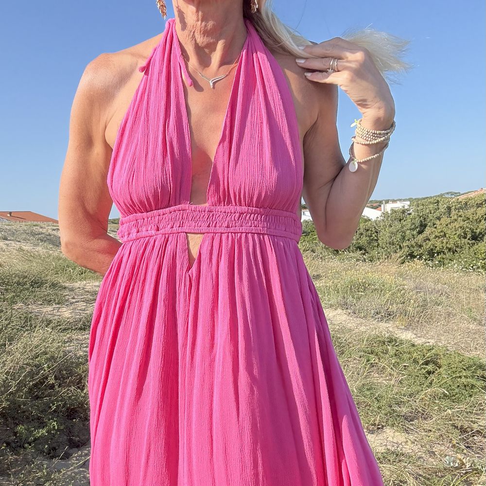 robe longue dos nu décolleté plongeant