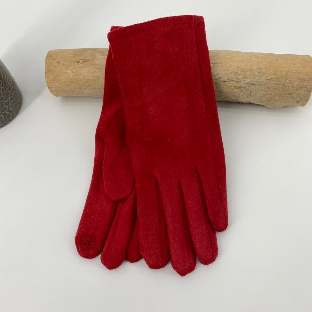 gant femme tactile classique rouge