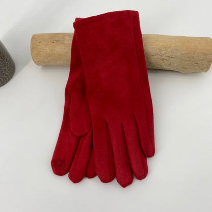 gant femme tactile classique rouge