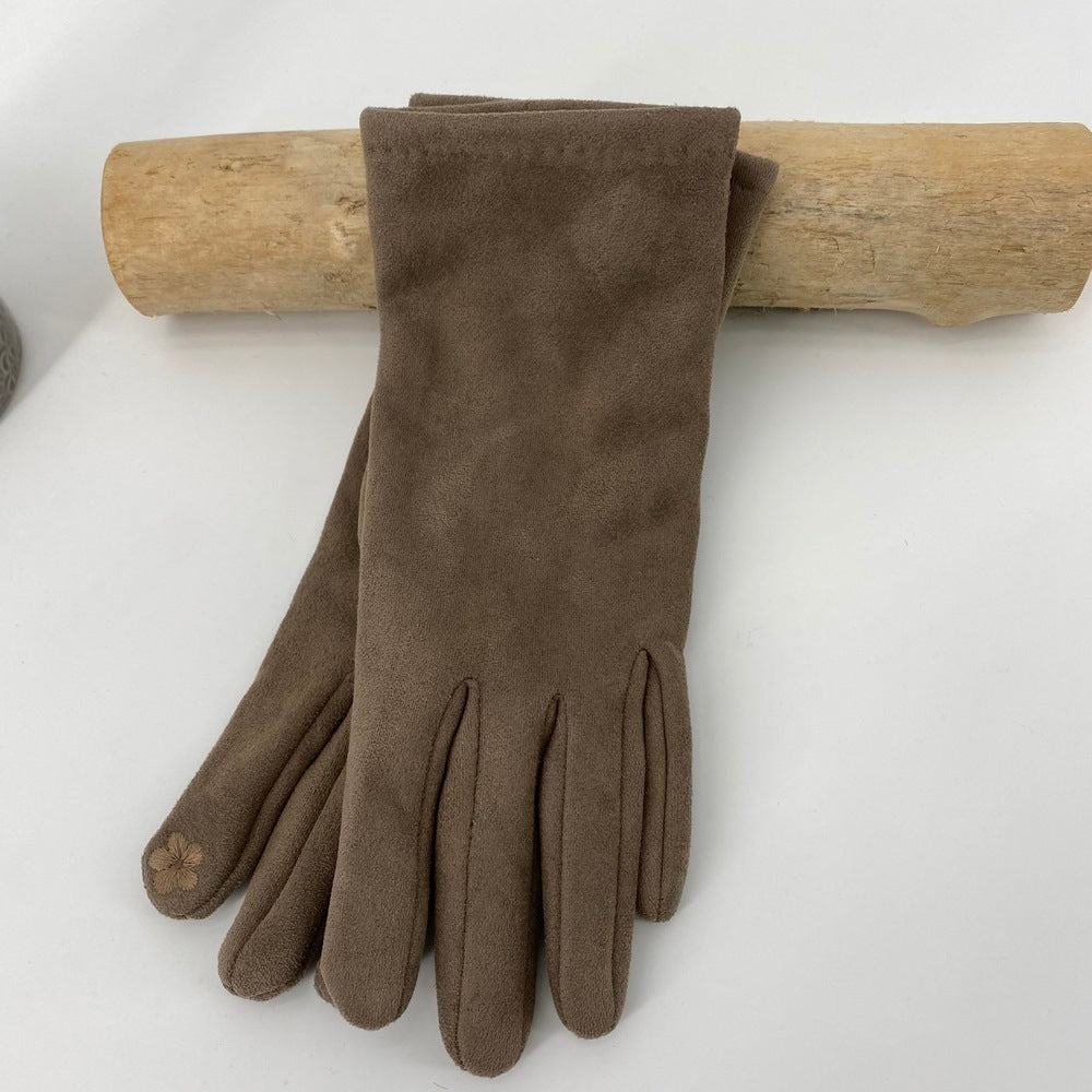 gant tactile taupe