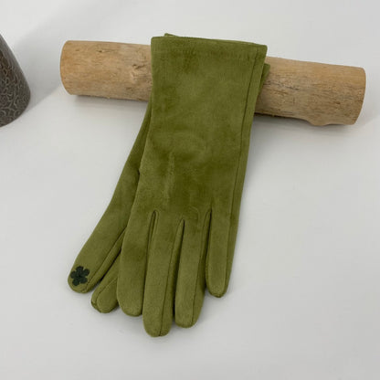 gant femme tactile chaud vert
