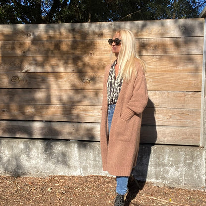 Gilet long en grosse maille laine et mohair Rosie