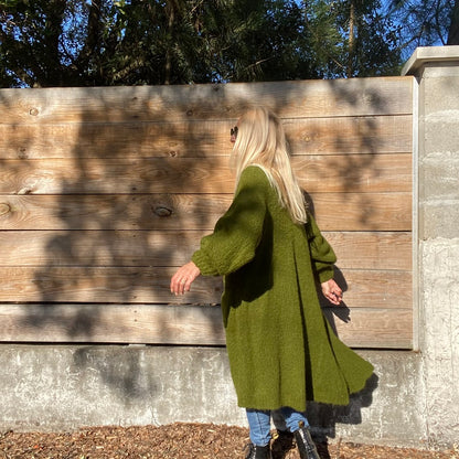 Gilet long en grosse maille laine et mohair Rosie