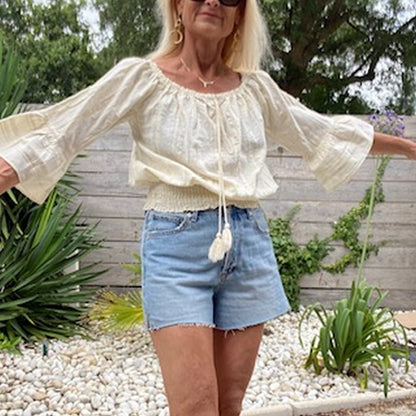 haut en coton style bohème chic avec dorure