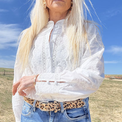 Blouse Bohème Romantique Femme – Coton Blanc Brodé | Esprit Chic et Décontracté