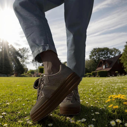 baskets gold doré semelle compensée