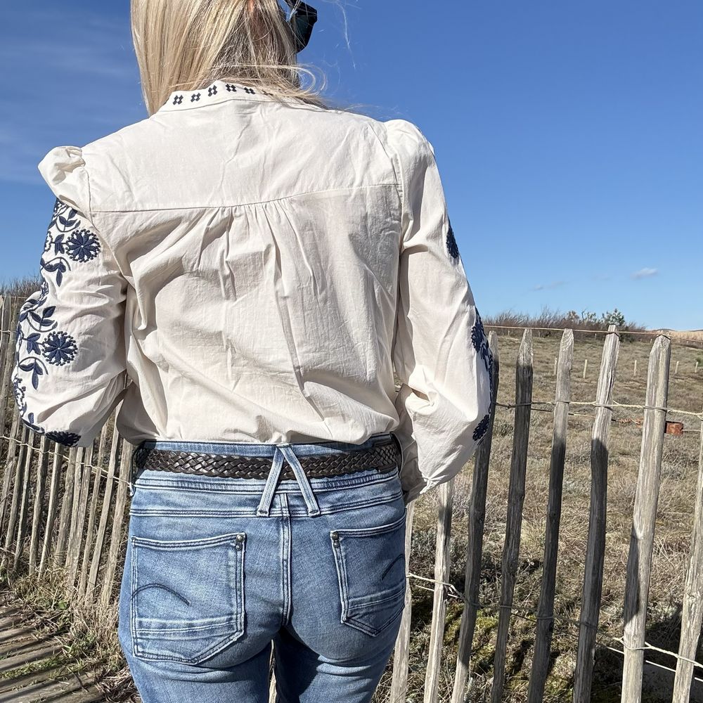blouse bohème en coton blanc