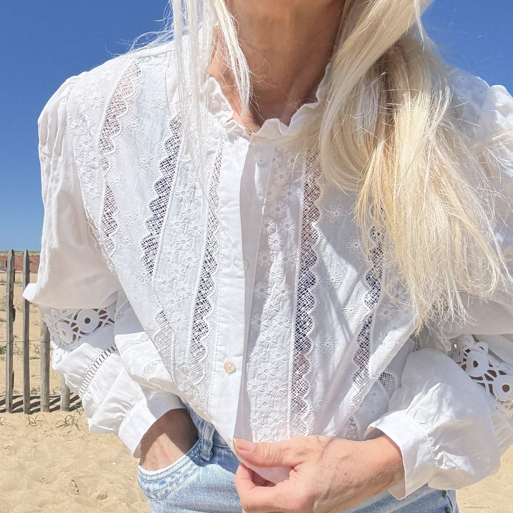 blouse blanche grande taille en coton