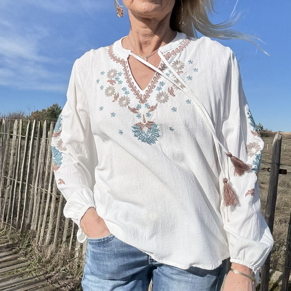 Blouse Bohème Romantique Femme – Coton Brodé | Esprit Chic et Décontracté - Mayor