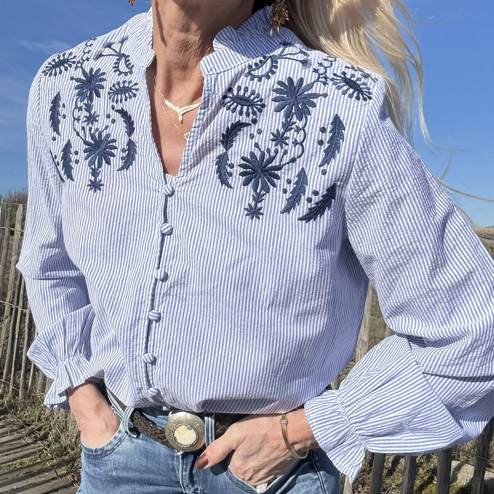 blouse bohème chic en coton et broderie