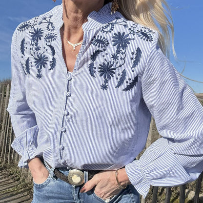 blouse bohème chic en coton et broderie