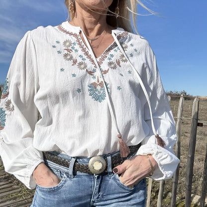Blouse Bohème Romantique Femme – Coton Brodé | Esprit Chic et Décontracté - Mayor