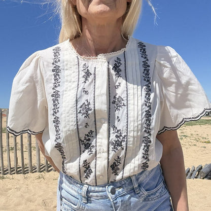 blouse petite manche en coton blanc