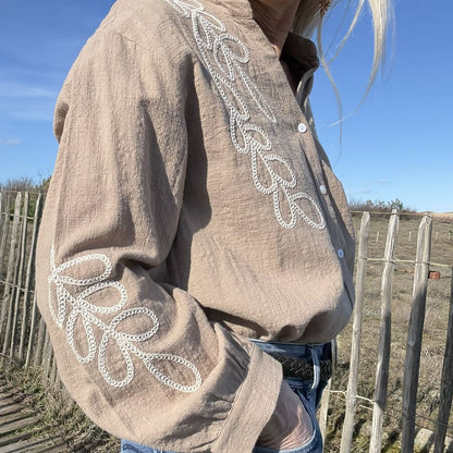 chemise coton broderie blanche