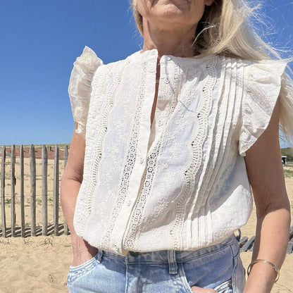 blouse coton sans manche grande taille