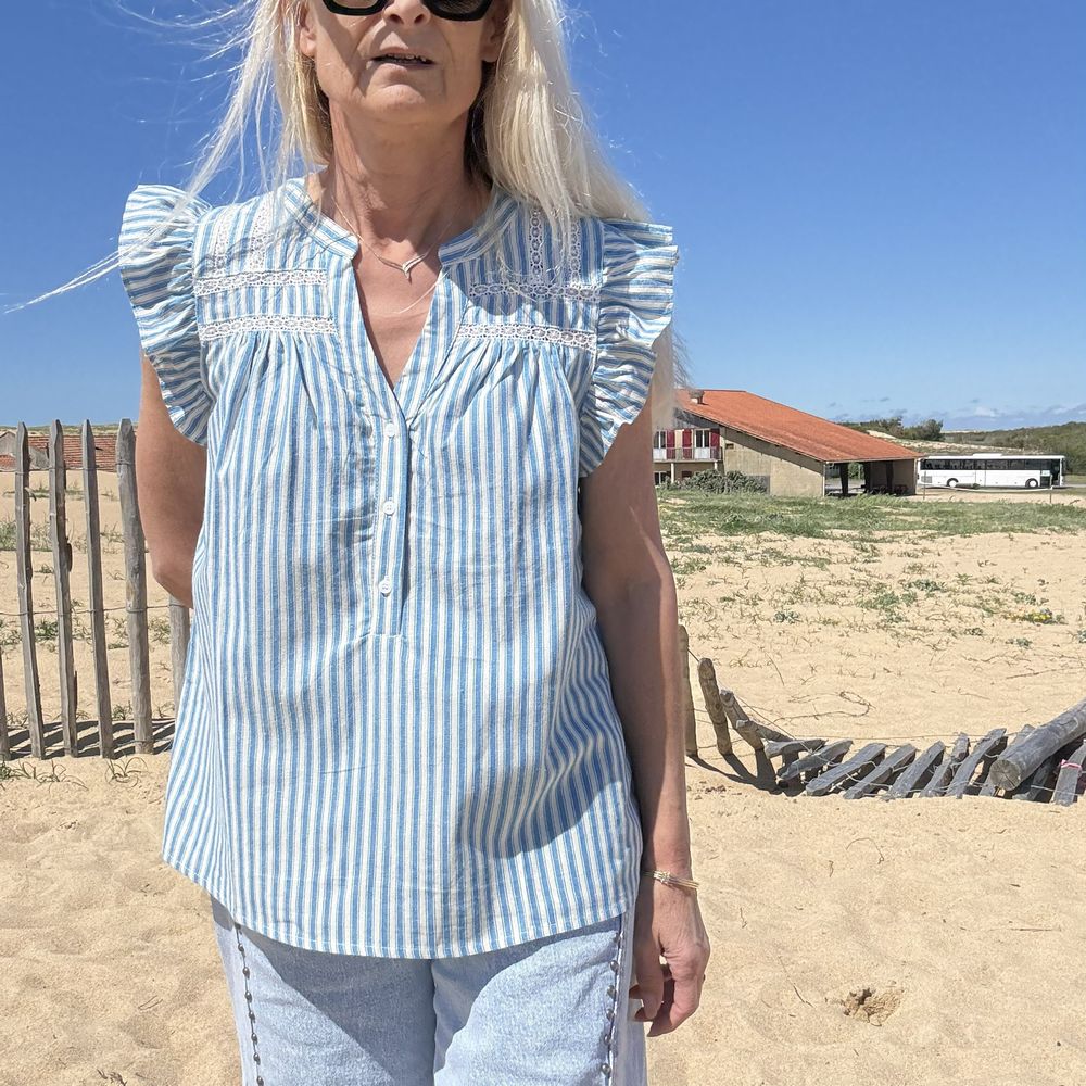 blouse coton sans manche broderie bohème