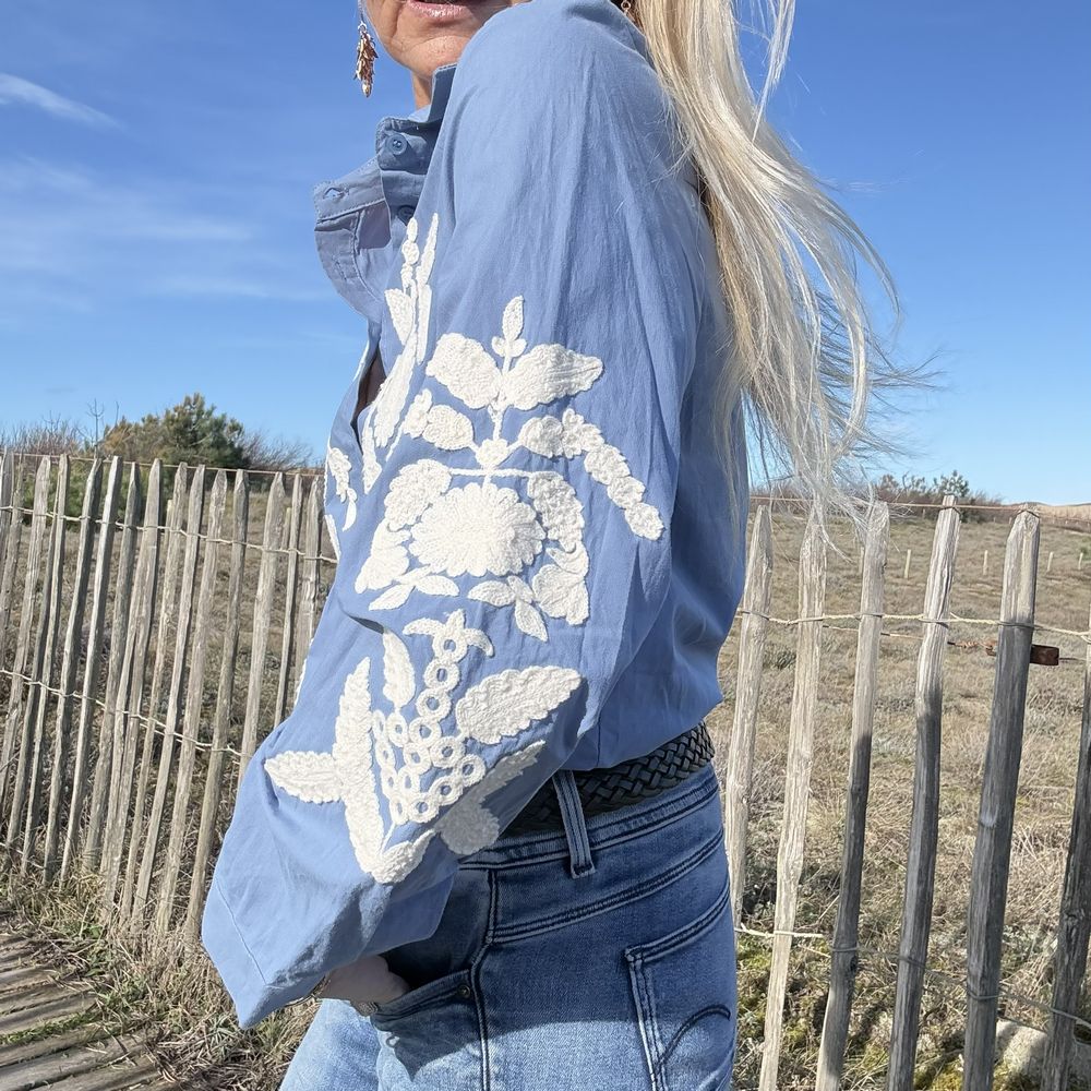 blouse coton broderie blanche