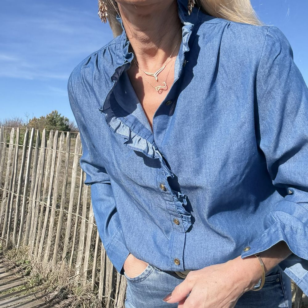 blouse coton denim 