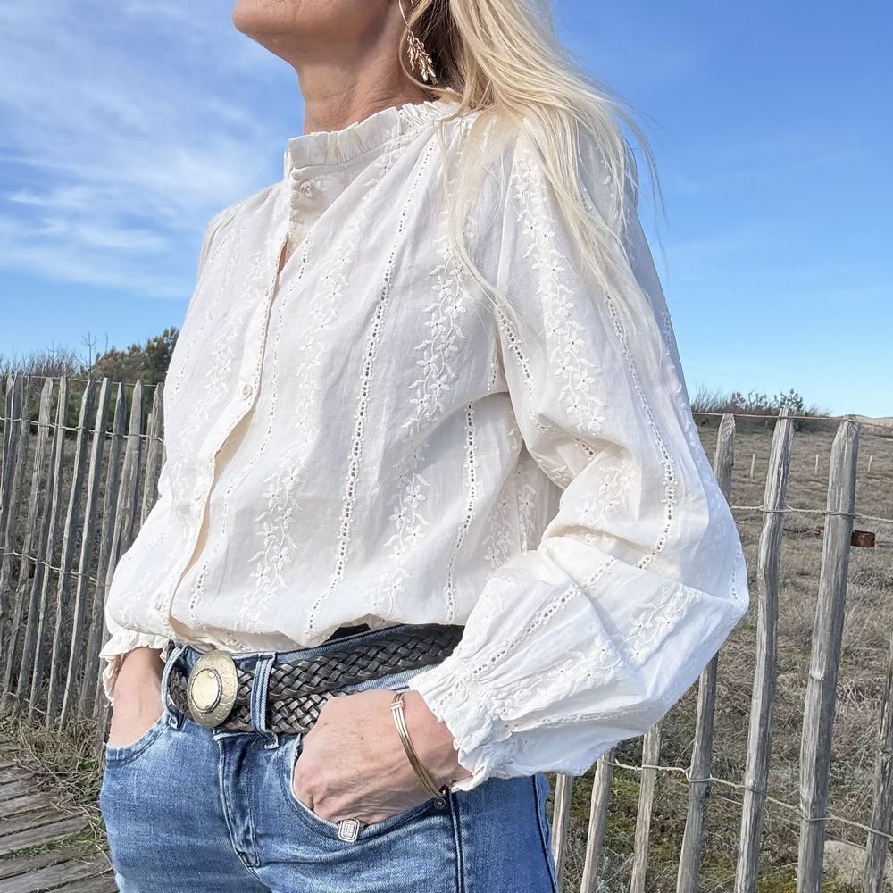 blouse coton fine broderie bohème