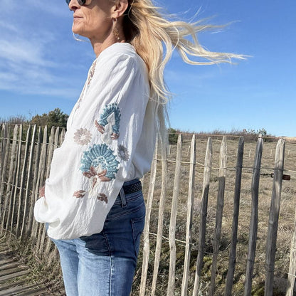 Blouse Bohème Romantique Femme – Coton Brodé | Esprit Chic et Décontracté - Mayor