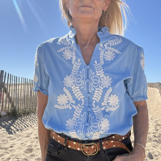 chemise d'été femme en coton petite manche