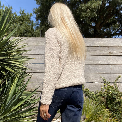 gilet pull court en maille bouclette ultra doux