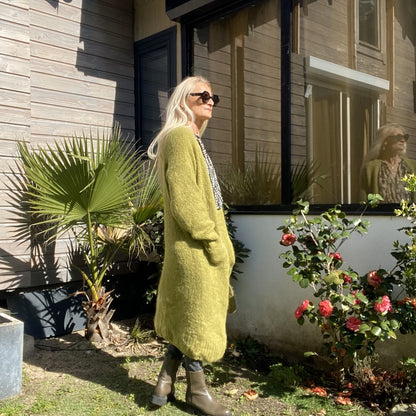 gilet en alpaga vert