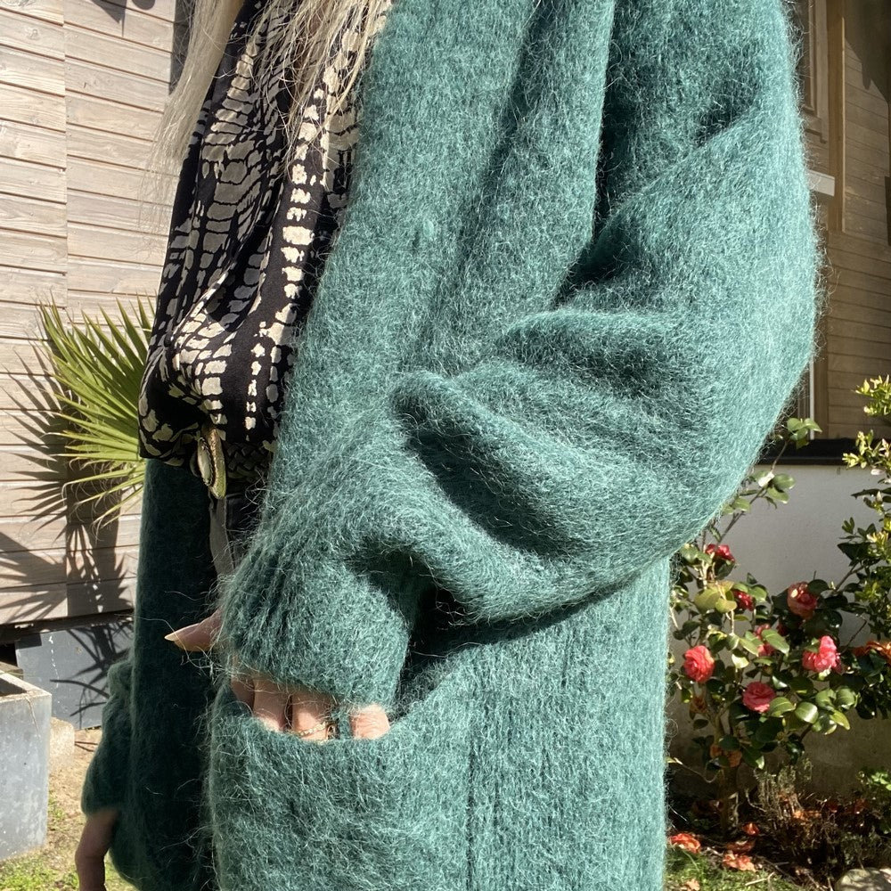 gilet en alpaga vert sapin