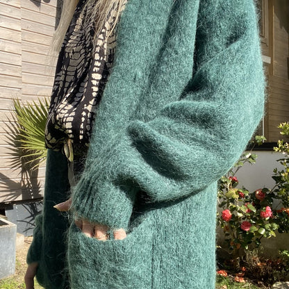 gilet en alpaga vert sapin