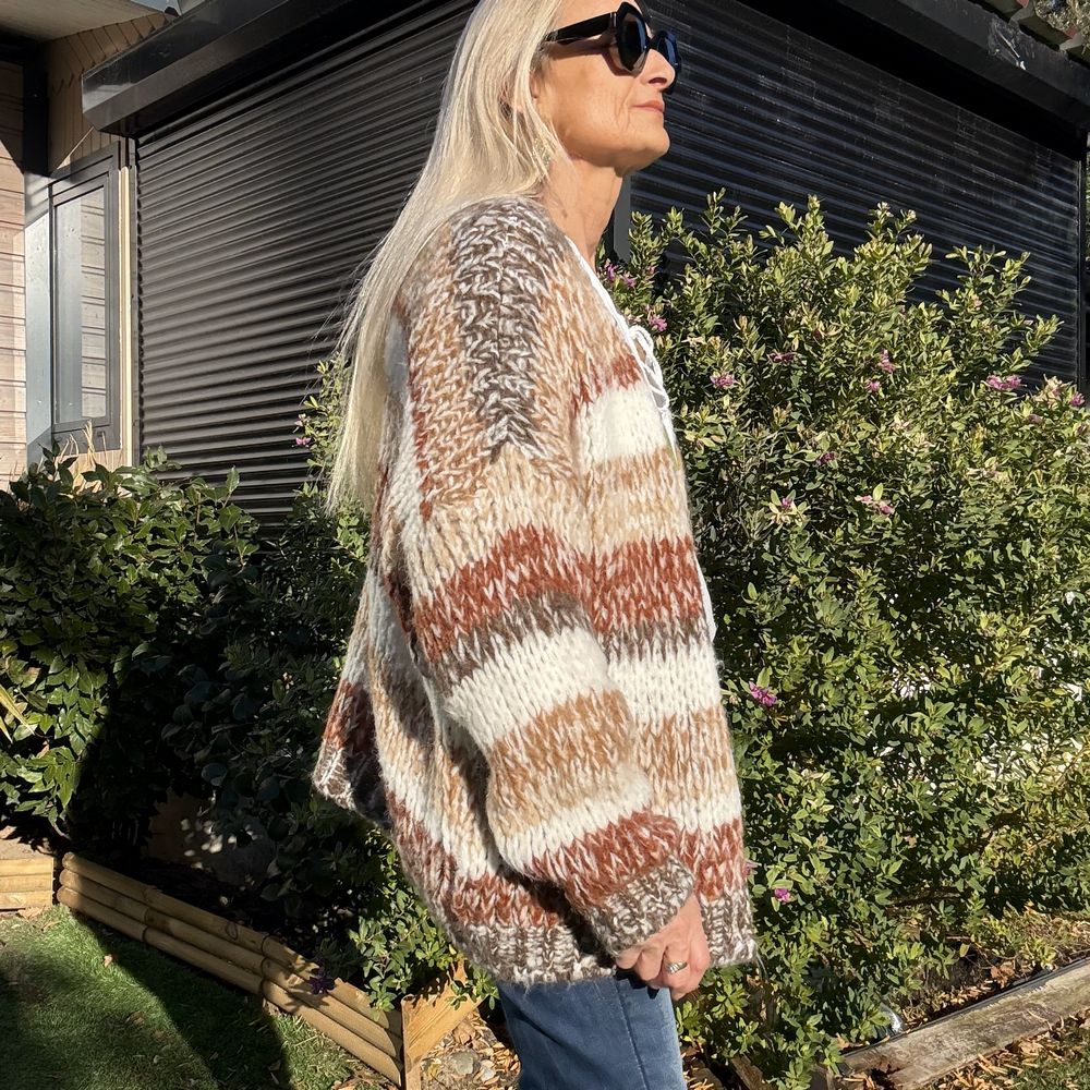 gilet grosse maille bohème