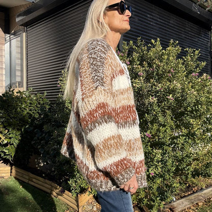 gilet grosse maille bohème