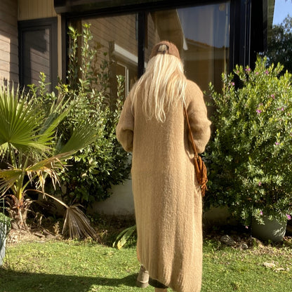 gilet long tout doux en alpaga avec poche