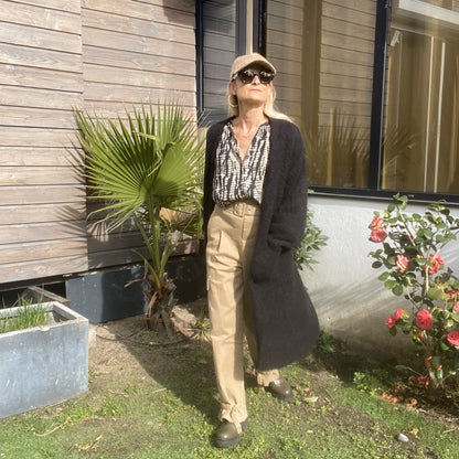 Gilet long en grosse maille laine et mohair Rosie