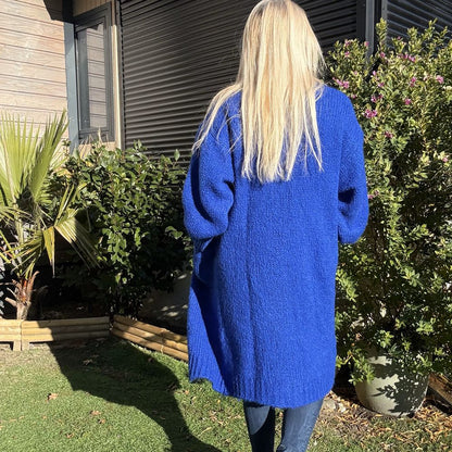 gilet long grosse maille