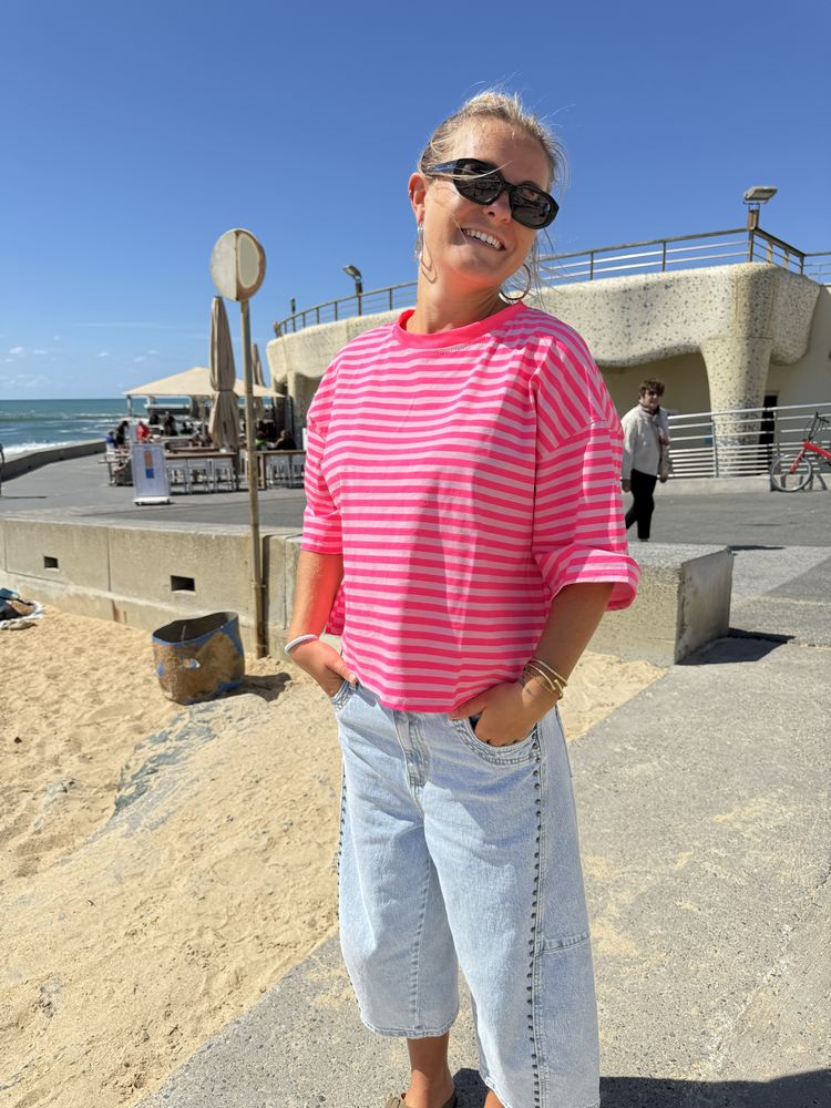 marinière rose en ecoton