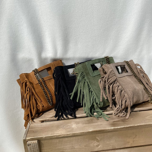 mini sac bohème bandoulière chaine et frange
