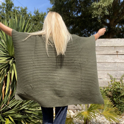 poncho pull oversize kaki