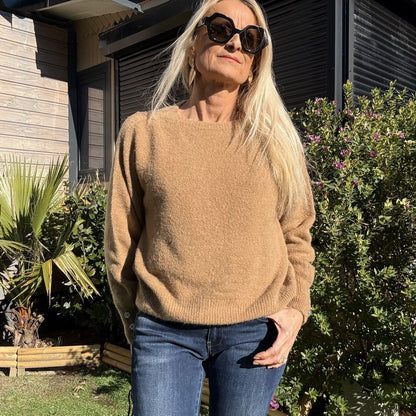 pull manche longue en aplaga camel