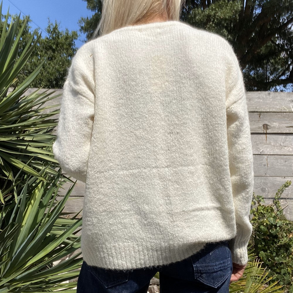 pull laine blanc