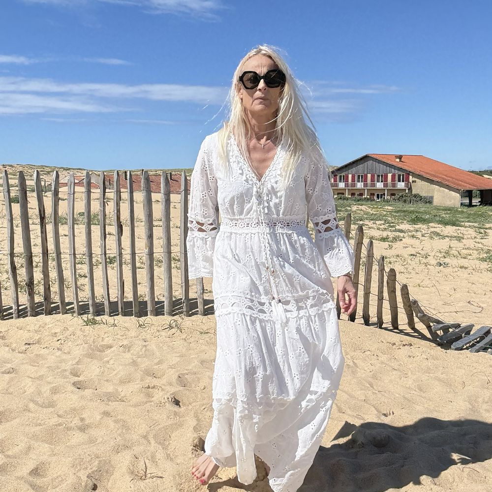 robe blanche boheme broderie anglaise