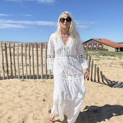 robe blanche boheme broderie anglaise