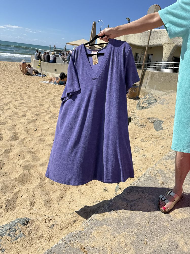 robe éponge violet 