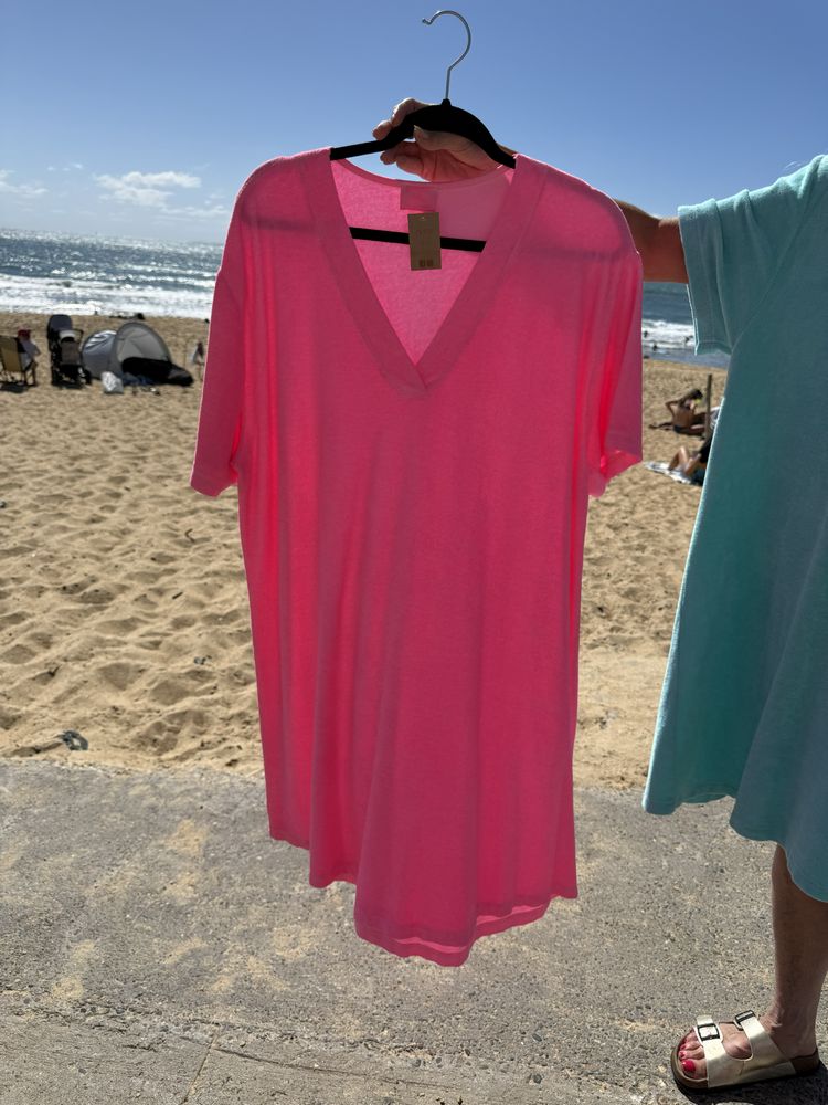 robe éponge rose