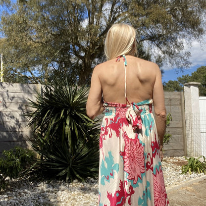 robe longue bohème dos nu fluide et légère