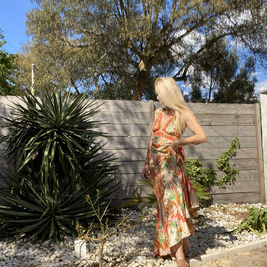 robe dos nu fleurie