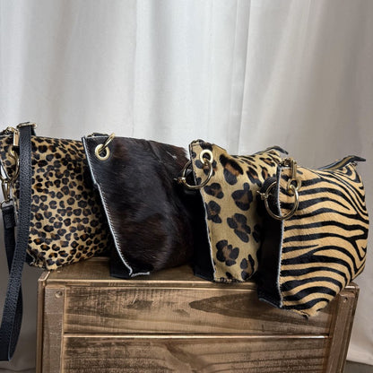 Sac bandoulière en cuir motif animalier