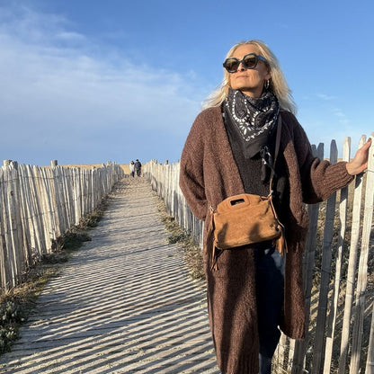 sac bandoulière cuir et frange