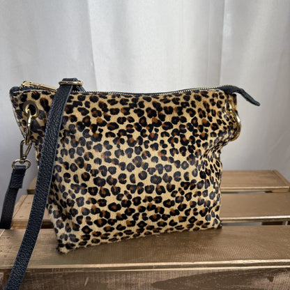Sac bandoulière en cuir motif animalier